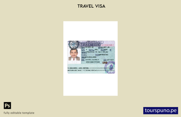 Listo para imprimir la plantilla actual de visa de Serbia